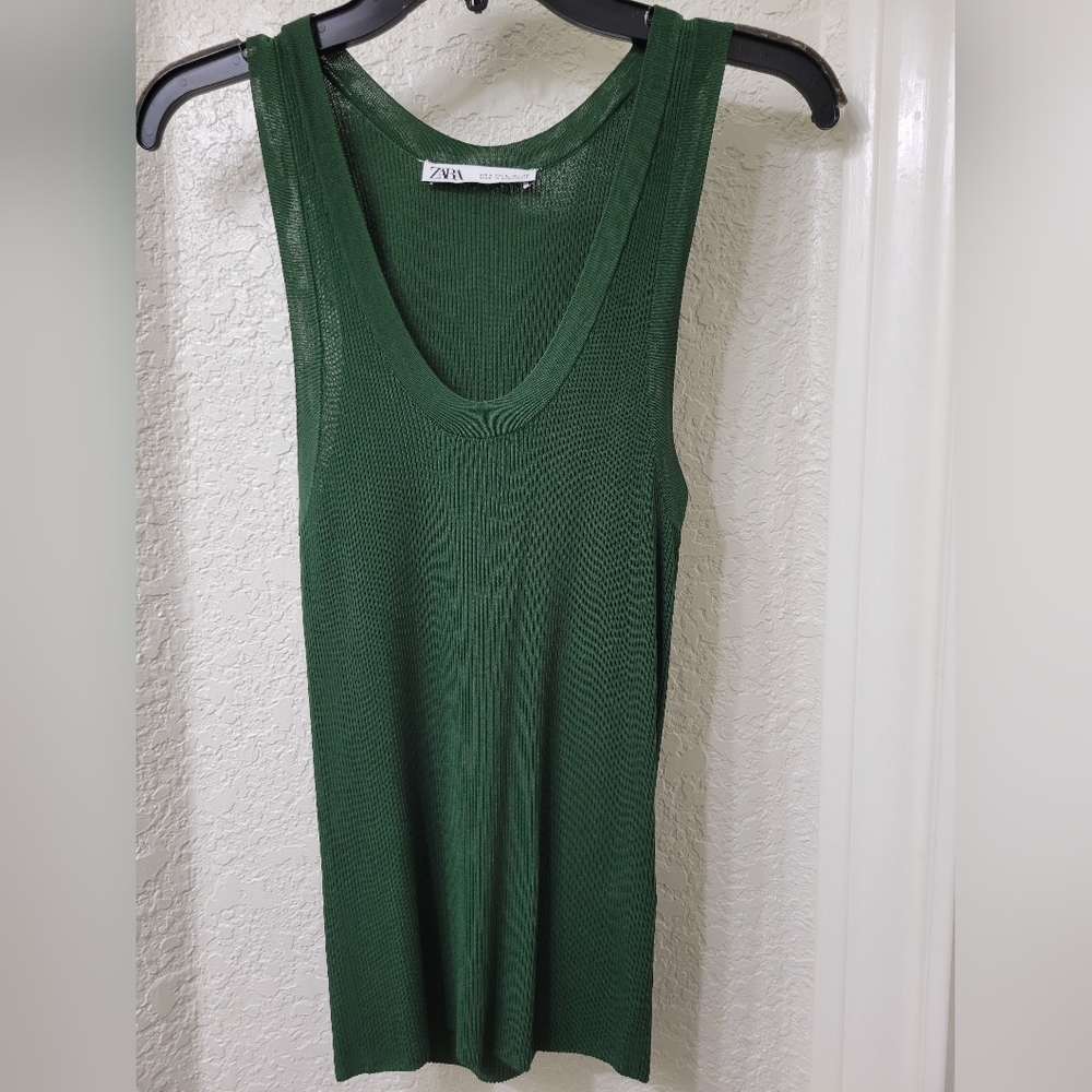 Zara extra fine ribbed knit top - L